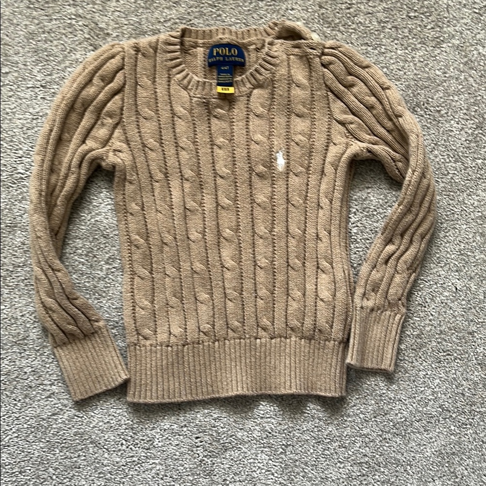 Polo by Ralph Lauren kids Tan Cable Knit Sweater
